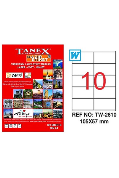 Tanex Tw-2610 (105 * 57 мм) Lazer Etiket- (100 штук)