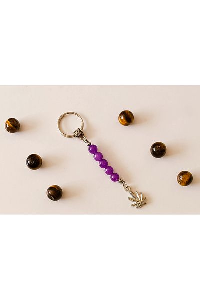 devritarz Amethyst Stone Healing Natural Stone Keychain Design