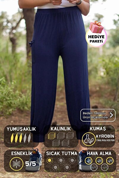 Azıcık Akıllı Синій пояс і шаровари, 24KSLVMUSA Жіночі штани та еластичний ма...