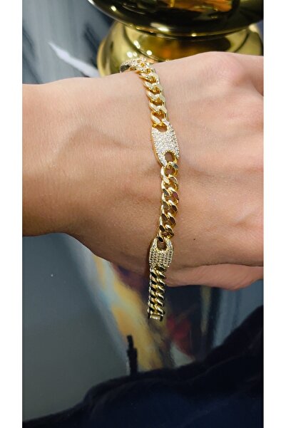 Store 14k Altın Rengi Zirkon Taşlı Xuping Bileklik 18 Cm