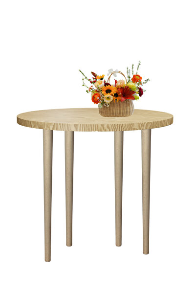 HAMADEX 70 Cm Diametru superior 5,5 Cm Grosime Picior de masă din lemn Picior conic brut 1 bucată Aparat inclus