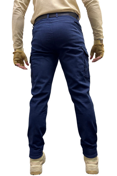 Polviton Чоловічі штани Cargo Tactical Combat з кишенями на блискавці, синього кольору