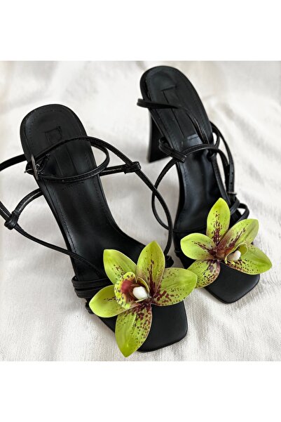 FloresDeCarnaval yeşil singapur orkide çıtçıtlı ayakkabı tokası/aksesuarı(1 Ç...