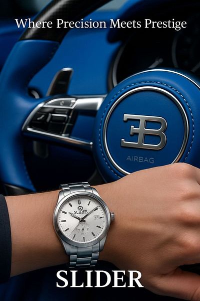 style iconic SLIDER Executive Chronograph – Water-Resistant Stainless Steel Luxury Watch