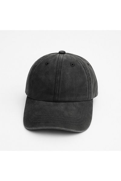 NO BRAND Unisex Black Vintage Hat – Solid Color Anthracite – Maison Serhat New Season
