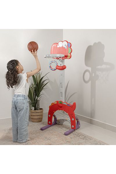 LETTLE HOUSE 4-in-1 Children's Game Set (Basketball, Soccer, Ring Toss, Golf)
