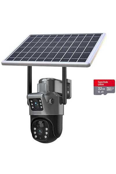 Luxi Camera de Supraveghere 4G (SIM) - 4K - Doua Lentile, Panou Solar, 360°