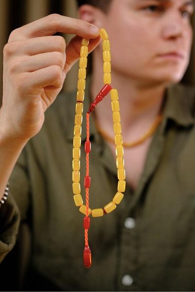 dergah tesbih Velvet Texture High-End Dough Spiral Hare Handwork Crimping Amber Rosary
