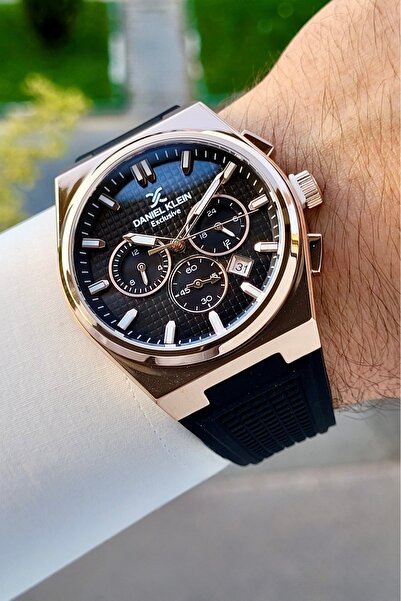 Daniel Klein Kasası Rose Kordonu Siyah Renk 44 Mm Göstergeleri Aktif Erkek Ko...