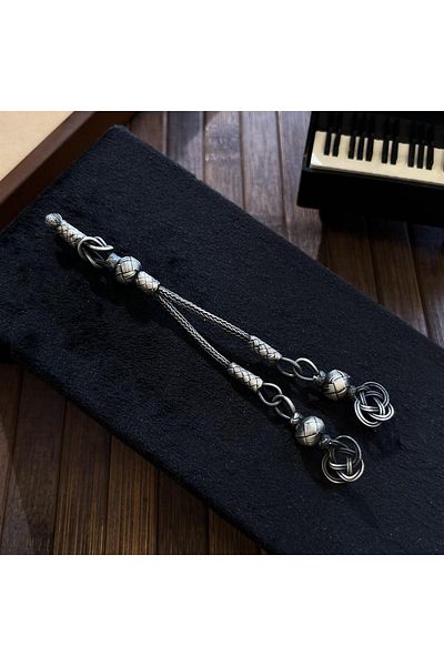 dergah tesbih 2-Piece Silver Kazaziye Knitted Whip