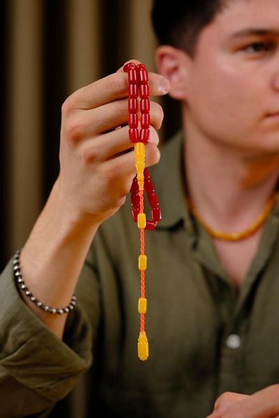 dergah tesbih Velvet Texture High-End Dough Spiral Hare Handwork Crimping Amber Rosary