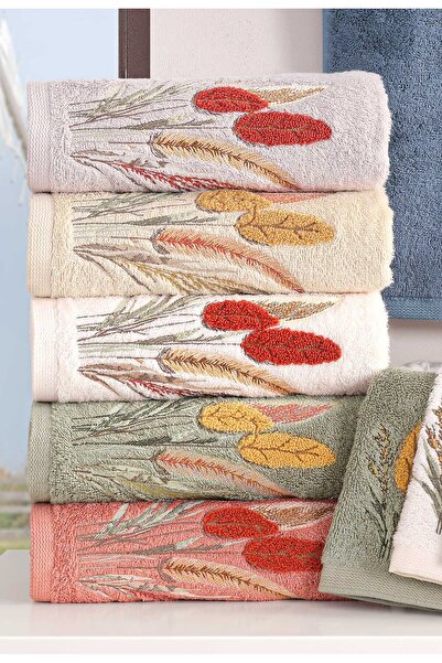 MARİBOR Trıgo - %70 Bambu / %30 Pamuk Suzeni Nakışlı El Havlusu - 6'lı Set 50x90