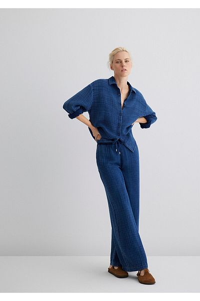 Mavi Textured Indigo Trousers 1011019-18790