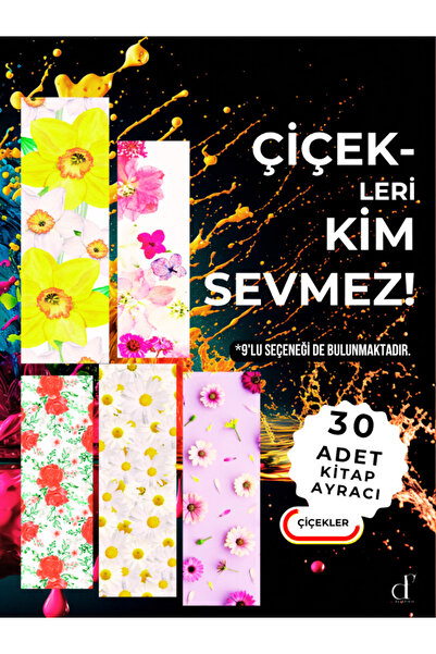darkfikir 30'lu Kitap Ayracı Seti - Çiçekler