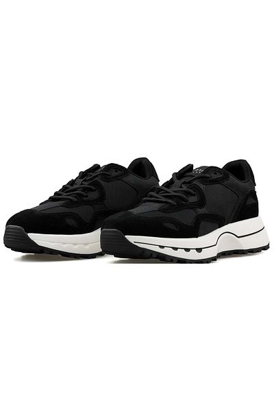 Lufian 111230268 Graham Sneaker Ανδρικά Δερμάτινα Παπούτσια Μαύρα
