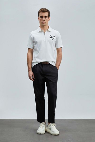 Lufian 111040224 Slash Smart Polo Neck T-shirt Ανδρικό T-shirt Λευκό