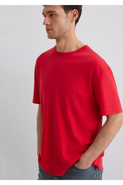 Mavi Black Red T-Shirt Loose Fit / Loose Relaxed Cut 0612645 -84538