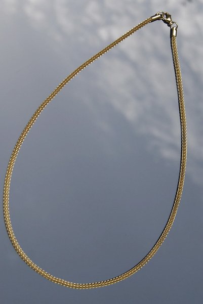 Rua Jewelry Steel Round Mesh Model Necklace Stainless Steel Gold Color 4mm 2 Years Warranty