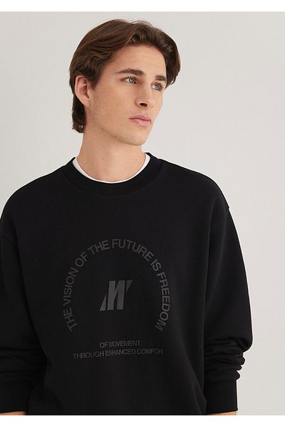Mavi Професионален черен суичър с щампи Модел №: 0S10355-71379