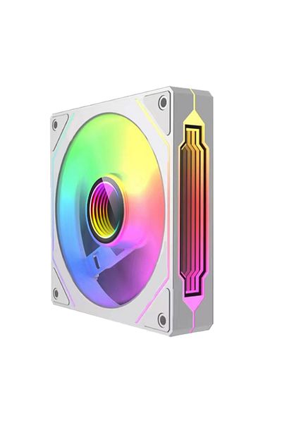 Choice مروحة تبريد وحدة المعالجة المركزية A-RGB White White Prism 4 Pro Argb مقاس 120 مم ومروحة هيكل الكمبيوتر 4 سنون PWM 3 سنون 12 فولت