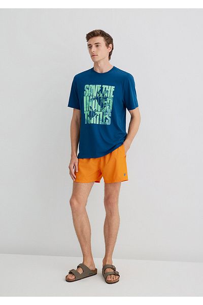 Mavi Orange Indigo Turtles Sea Shorts - 0911483 -71385