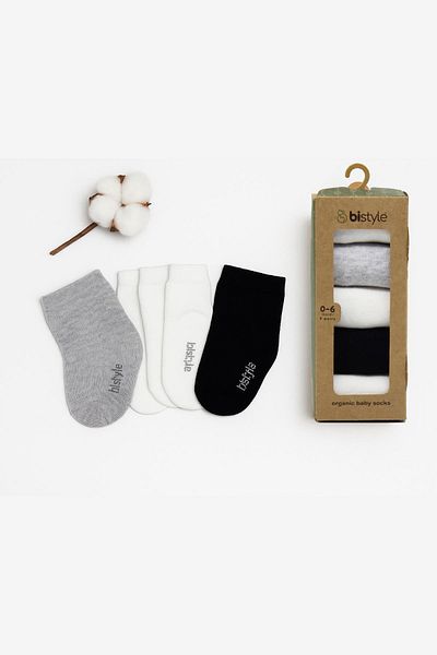 Bistyle Organic Baby Girl Boy Socks 5 Pack Seamless / Boxed Newborn Children's Socks
