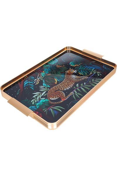 Alsaif Gallery Serving Tray Wooden, Al Seif Gallery, 13×5×2 cm, Rectangular - Blue