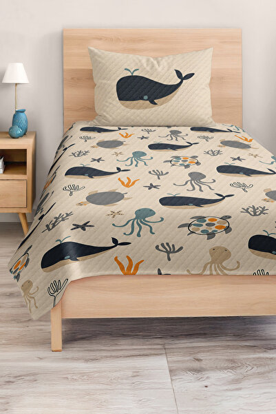 Realhomes مجموعة غطاء سرير بيك لغرفة الأطفال والمراهقين منقوشة بأشكال مخلوقات...