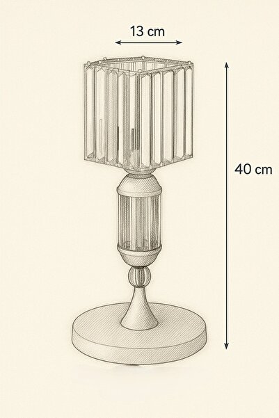 İstanbul Avize Crystal Stone White Case K-15 White Stone Head Lampshade