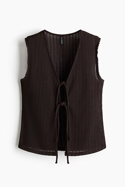 H&M Önü Bağcıklı Triko Üst