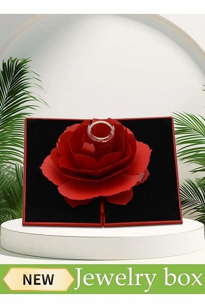 Generic Ring Box, Creative Jewelry Box, Rose Jewelry Display Storage Box, Ring Stand Storage Box
