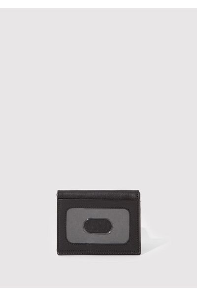 Mavi Kartenetui aus schwarzem Leder mit Siegel-Logo -092023-900