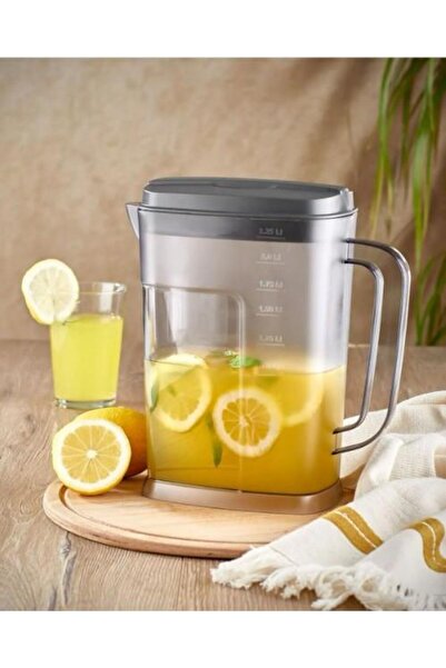 ORSA HOME Kristal Işıl Sürahi Antrasit Kapaklı 2.2 Litre