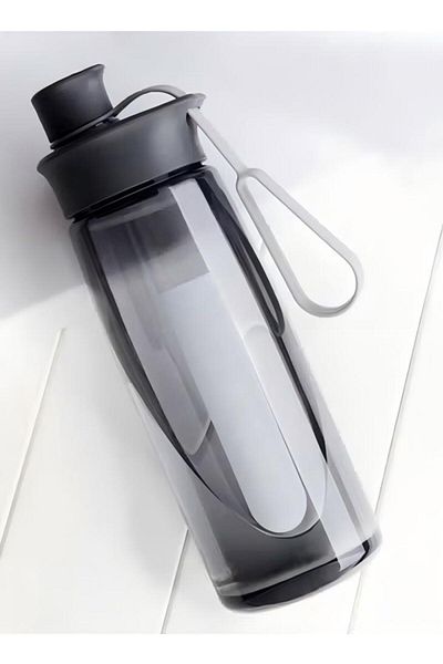 Generic زجاجة مياه بمقبض، مانعة للتسرب، مع فلتر قابل للإزالة، خالية من مادة BPA، زجاجة رياضية للياقة البدنية سعة 800 مل