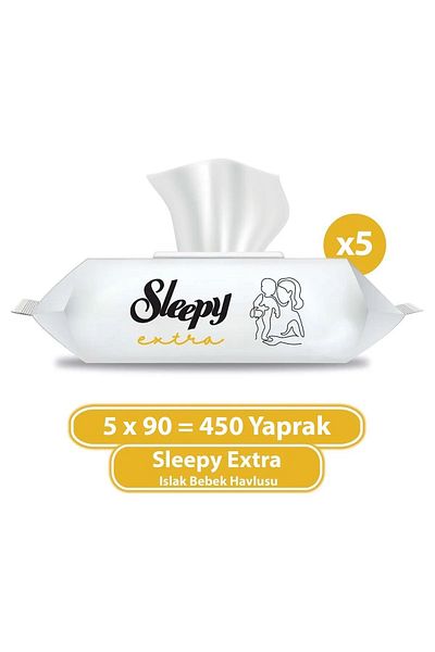 Sleepy Extra Wet Towel Wipes 5X90 450 Sheets