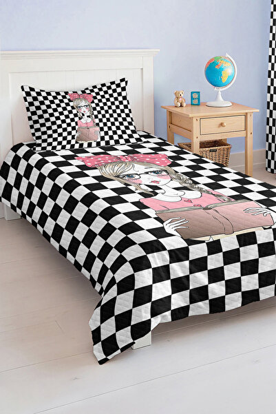 Realhomes Square Patterned Single Children's and Teenager's Room Pique Set Bedspread