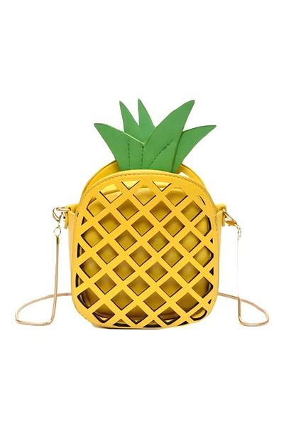 Generic Women's Pineapple Wallet, Personalized Creative Hollow Design Bag, Yellow Crossbody Shoulder Bag