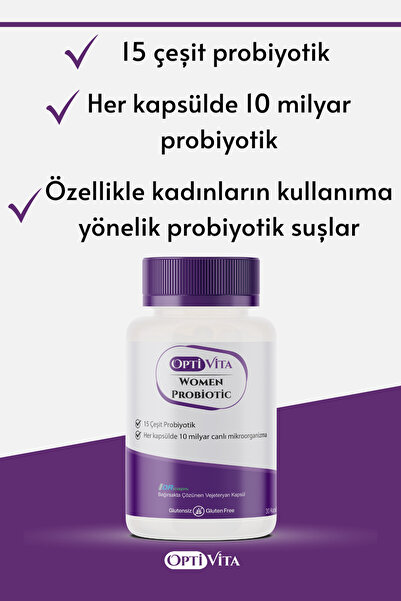 Optivita Women Probiotic Kadınlar Için Probiyotik Mikroorganizma Kadın Probiyotik 30 Kapsül