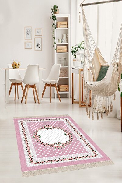 on the clouds Çiçek Desenli Dijital Baskı Yıkanabilir Kaymaz Taban Vintage Sa...