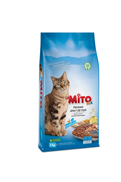 Mito Mix Adult Cat Tavuklu Ve Balıklı Renkli Taneli Yetişkin Kedi Maması 1 Kg