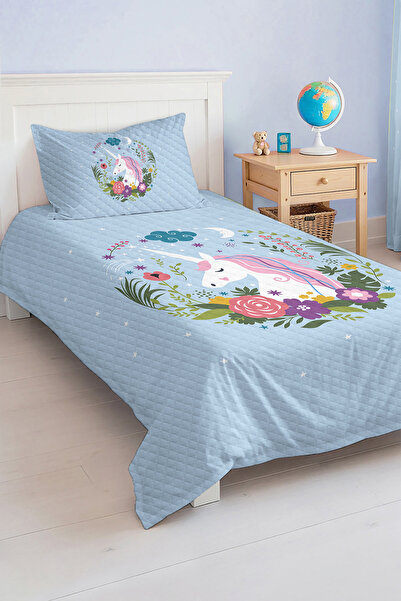 Realhomes مجموعة غطاء سرير بتصميم وحيد القرن للأطفال والمراهقين بألوان نابضة ...