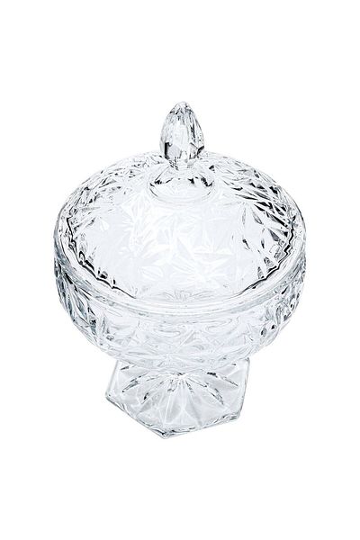Alsaif Gallery Al Saif Gallery glass cup, 16 x 24 cm, cover, base - transparent