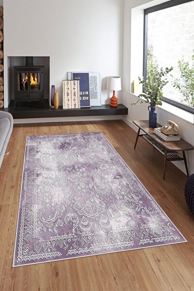 on the clouds Mor Zemin Osmanlı Motifler Yıkanabilir Kaymaz Taban Leke Tutmaz...