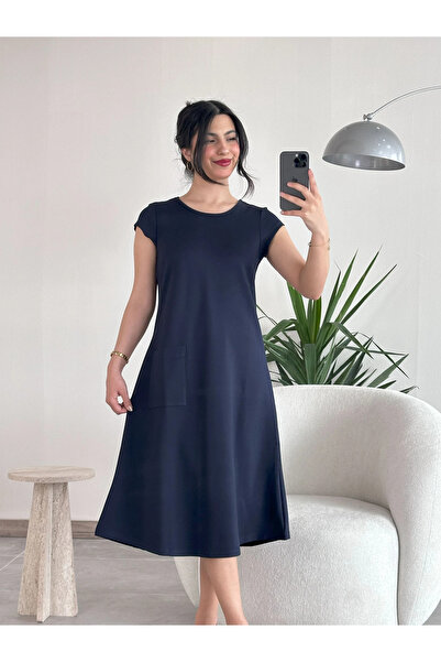 Kyra Studios Lacivert Japon Elbise 2201