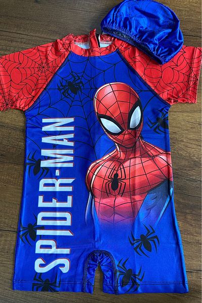 pistyle Boy's Cartoon Character Patterned Jumpsuit Swimsuit
