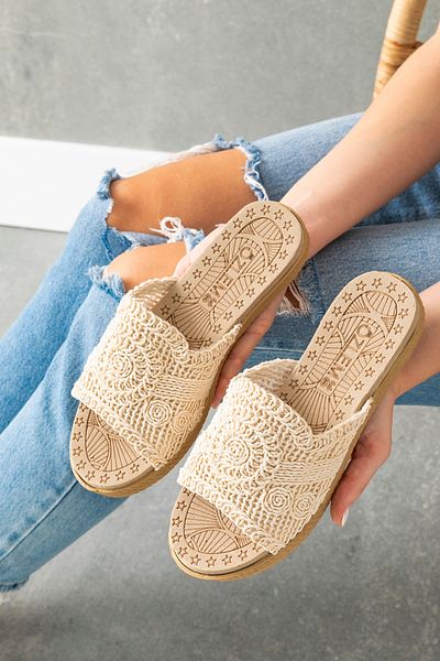 ICELAKE Step Women's Ultra Soft Soft Sole Thin Heel Orthopedic Inner Pad Knitted Lace Daily Slippers
