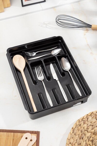 Depa Acrylic Black Adjustable Drawer Holder & Drawer Organizer (35*28*5 / 35*44*5)