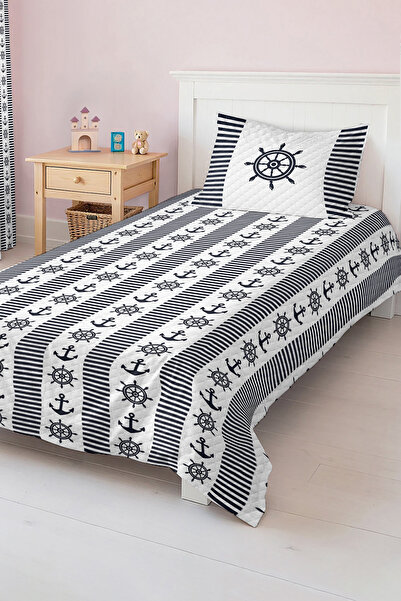 Realhomes Sea Themed Children's and Teenager's Room Pique Set Bedspread with Inner World