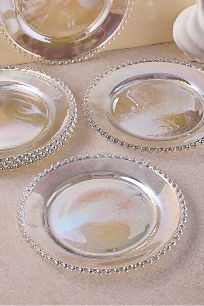 Perotti Beaded Luster 6-Piece 20 cm Glass Cake Plate