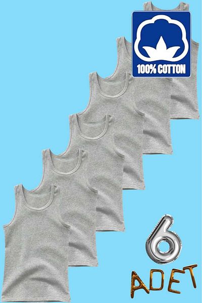 Tezzgelsin Boy's 100% Cotton 6-Piece Premium Combed Cotton Undershirt